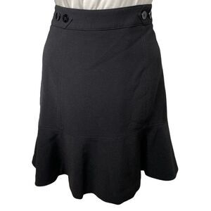 White House Black Market Black‎ Flounce Hem Skirt Sz 10